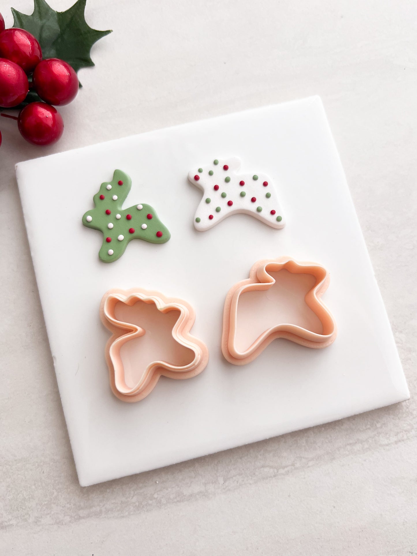 Reindeer Frosted Cookies Clay Cutter | Reindeer Frosted Cookies Polymer Clay Cutter for DIY Christmas Earrings Cute Jewelry and Handmade Holiday Accessories