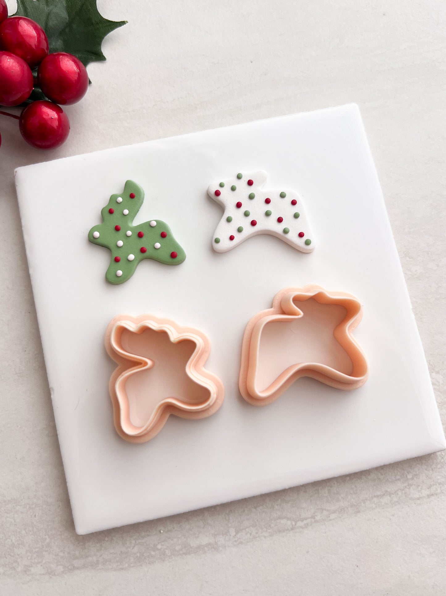Reindeer Frosted Cookies Clay Cutter | Reindeer Frosted Cookies Polymer Clay Cutter for DIY Christmas Earrings Cute Jewelry and Handmade Holiday Accessories