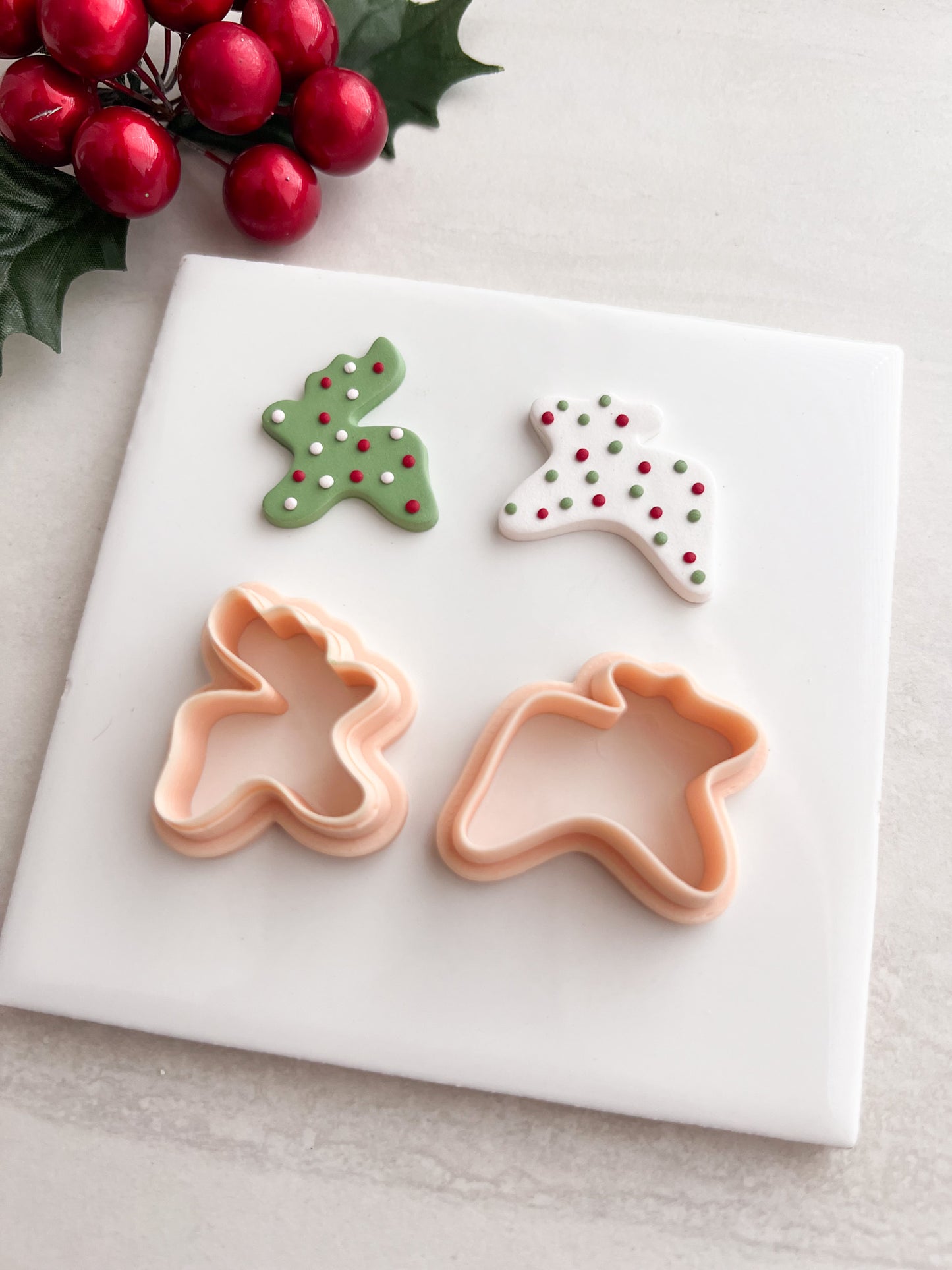 Reindeer Frosted Cookies Clay Cutter | Reindeer Frosted Cookies Polymer Clay Cutter for DIY Christmas Earrings Cute Jewelry and Handmade Holiday Accessories