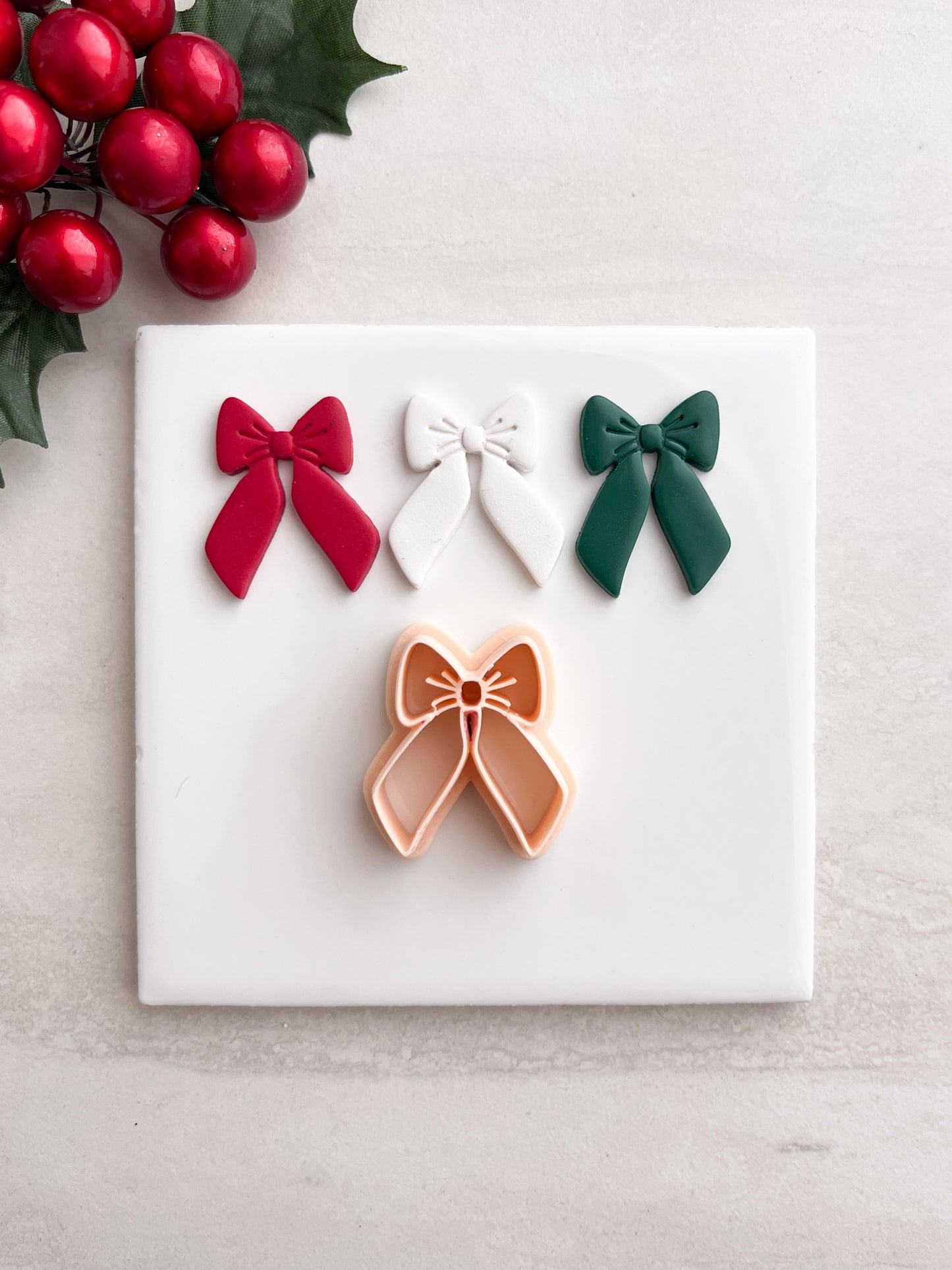 Christmas Ribbon No. 1 Clay Cutter | Christmas Ribbon No. 1 Polymer Clay Cutter for DIY Christmas Earrings Holiday Jewelry and Elegant Handmade Crafts