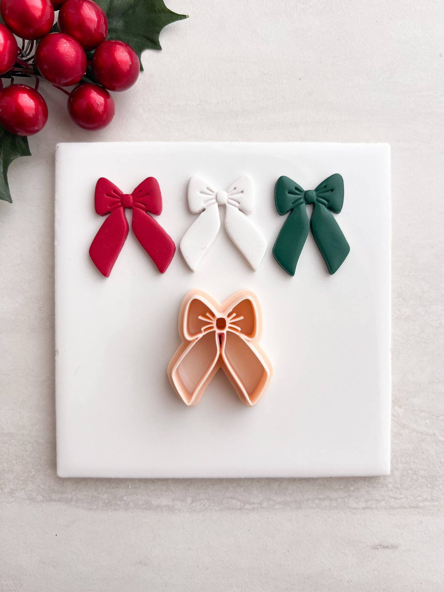 Christmas Ribbon No. 1 Clay Cutter | Christmas Ribbon No. 1 Polymer Clay Cutter for DIY Christmas Earrings Holiday Jewelry and Elegant Handmade Crafts