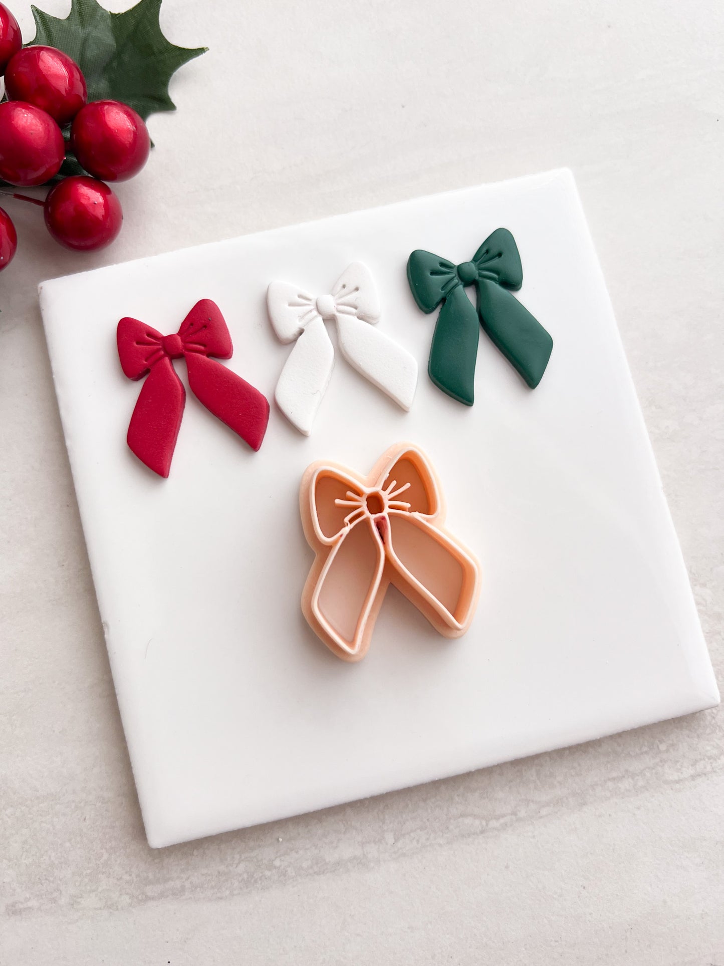 Christmas Ribbon No. 1 Clay Cutter | Christmas Ribbon No. 1 Polymer Clay Cutter for DIY Christmas Earrings Holiday Jewelry and Elegant Handmade Crafts