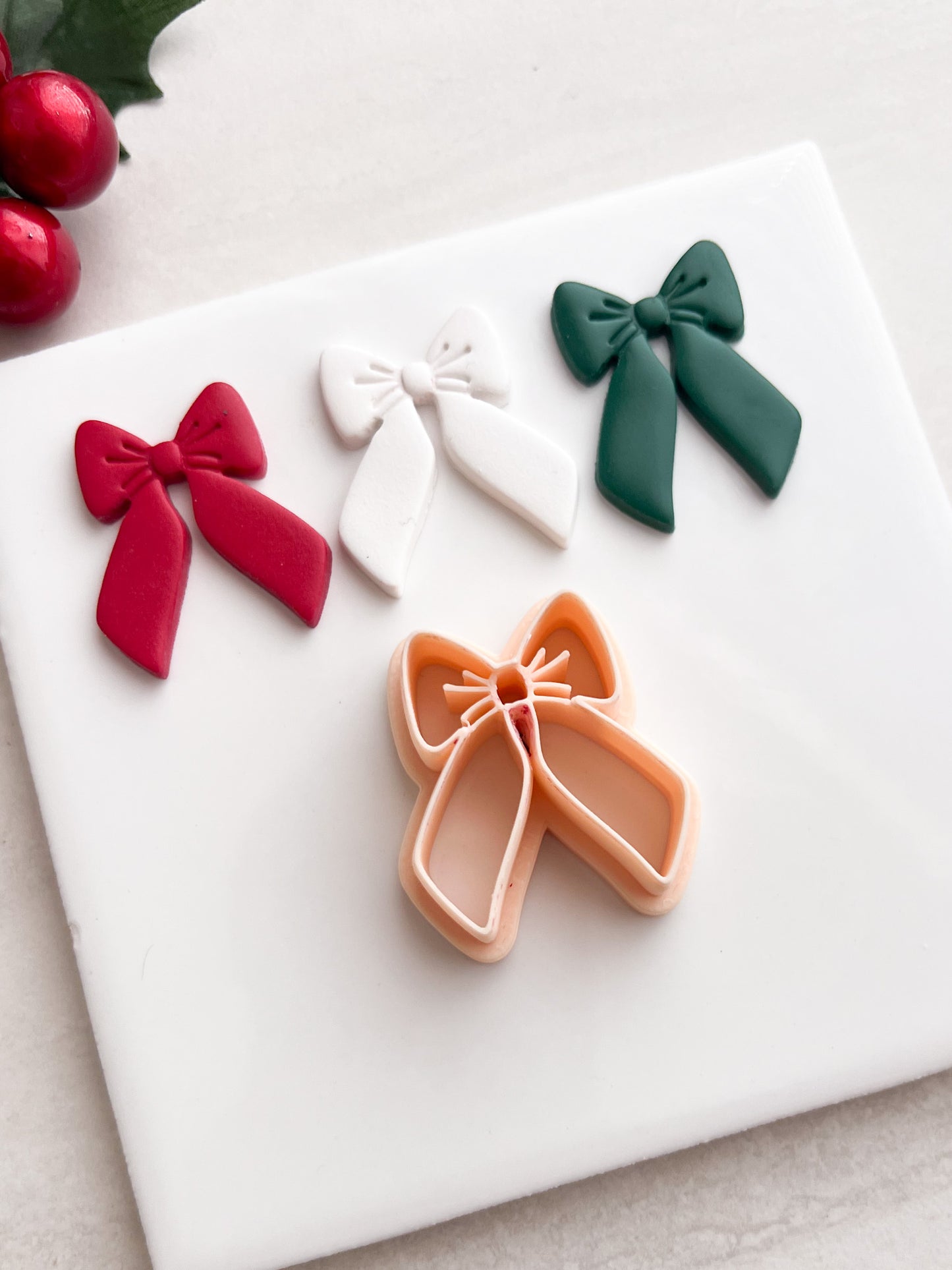 Christmas Ribbon No. 1 Clay Cutter | Christmas Ribbon No. 1 Polymer Clay Cutter for DIY Christmas Earrings Holiday Jewelry and Elegant Handmade Crafts