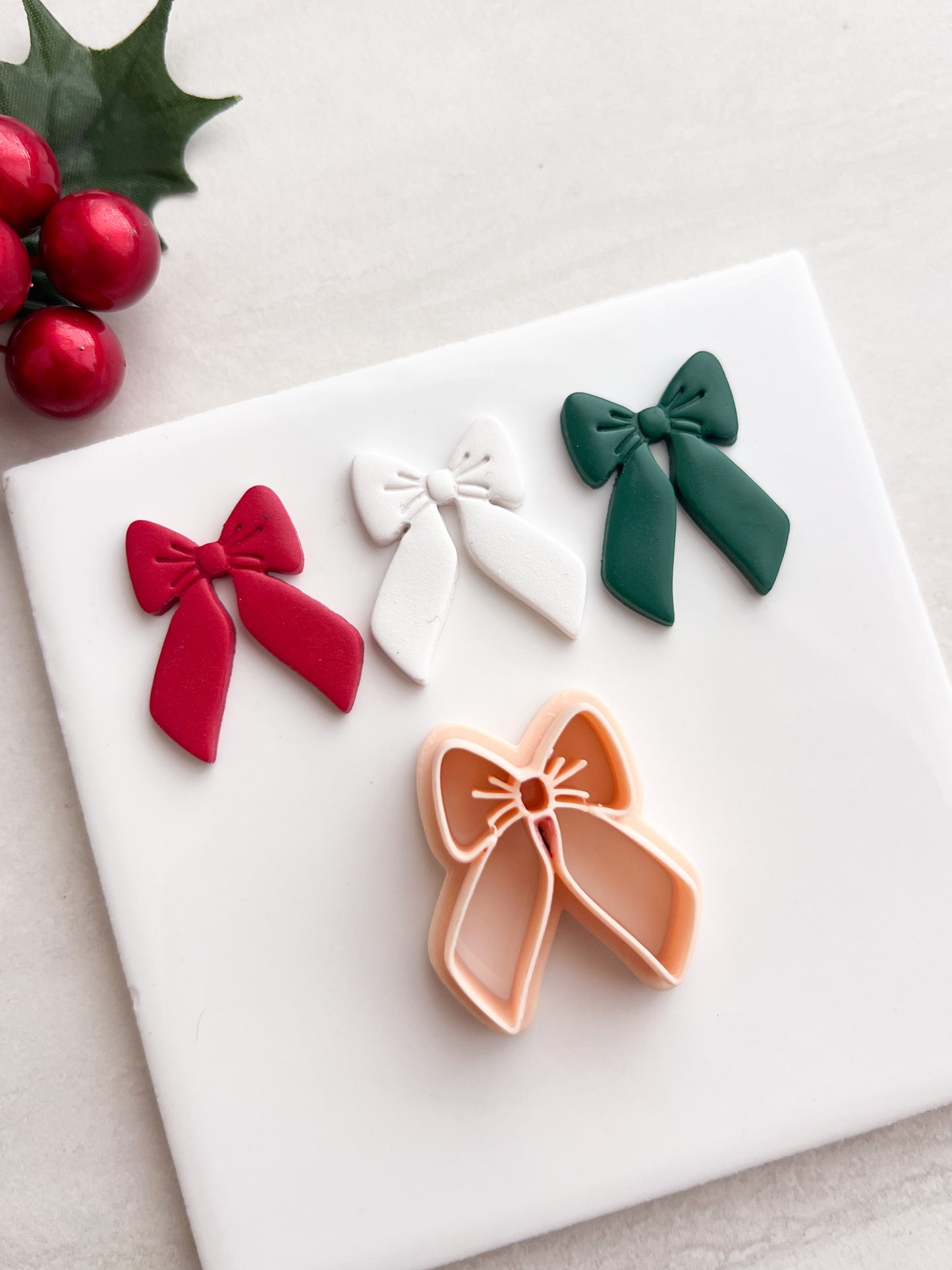 Christmas Ribbon No. 1 Clay Cutter | Christmas Ribbon No. 1 Polymer Clay Cutter for DIY Christmas Earrings Holiday Jewelry and Elegant Handmade Crafts