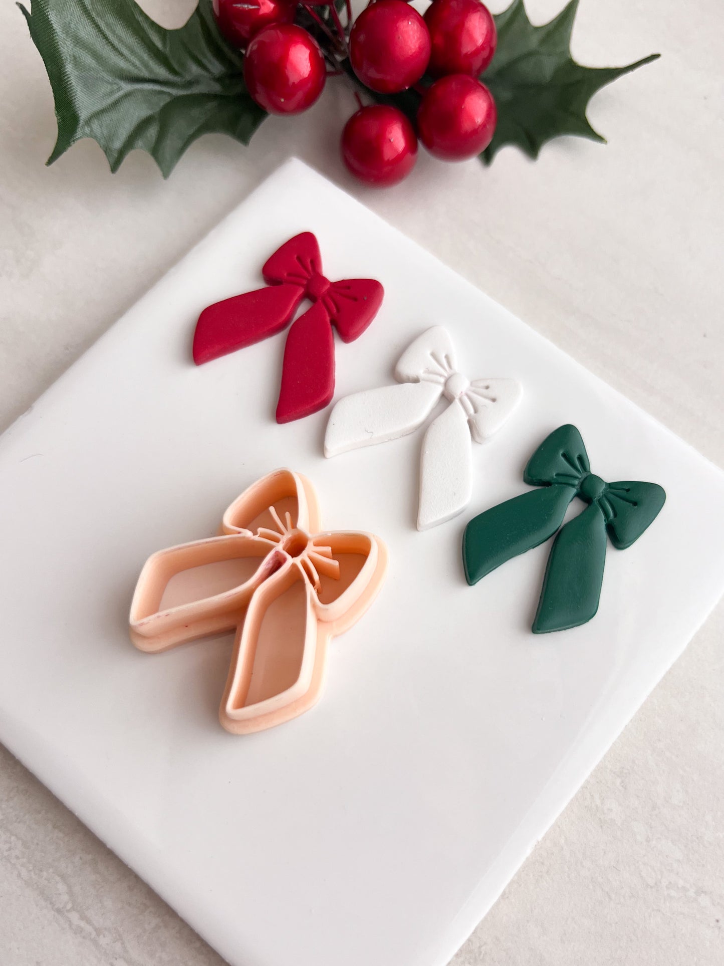Christmas Ribbon No. 1 Clay Cutter | Christmas Ribbon No. 1 Polymer Clay Cutter for DIY Christmas Earrings Holiday Jewelry and Elegant Handmade Crafts