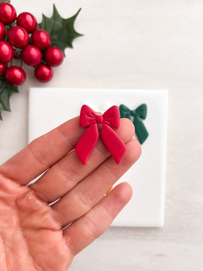 Christmas Ribbon No. 1 Clay Cutter | Christmas Ribbon No. 1 Polymer Clay Cutter for DIY Christmas Earrings Holiday Jewelry and Elegant Handmade Crafts