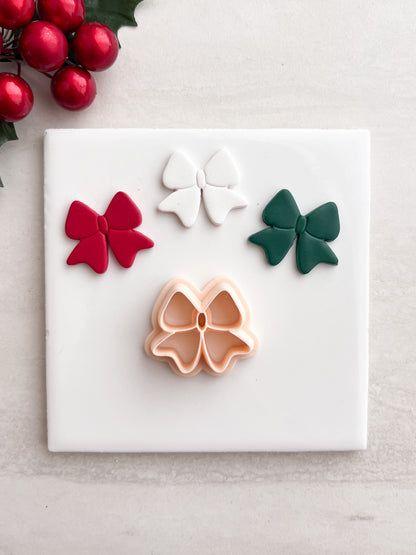 Christmas Ribbon No. 2 Clay Cutter | Christmas Ribbon No. 2 Polymer Clay Cutter for DIY Elegant Holiday Earrings Festive Jewelry and Handmade Accessories