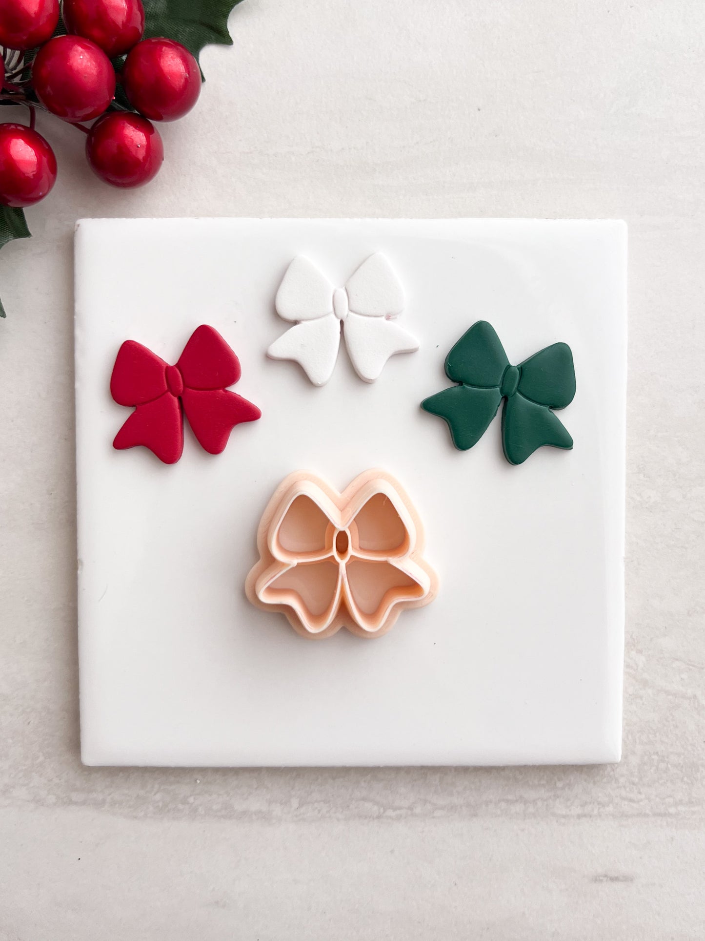 Christmas Ribbon No. 2 Clay Cutter | Christmas Ribbon No. 2 Polymer Clay Cutter for DIY Elegant Holiday Earrings Festive Jewelry and Handmade Accessories