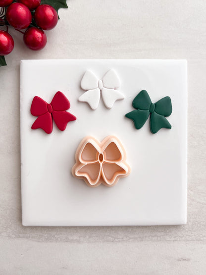 Christmas Ribbon No. 2 Clay Cutter | Christmas Ribbon No. 2 Polymer Clay Cutter for DIY Elegant Holiday Earrings Festive Jewelry and Handmade Accessories