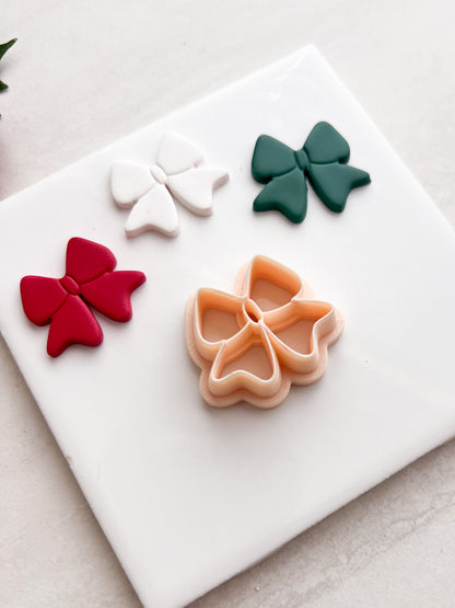 Christmas Ribbon No. 2 Clay Cutter | Christmas Ribbon No. 2 Polymer Clay Cutter for DIY Elegant Holiday Earrings Festive Jewelry and Handmade Accessories