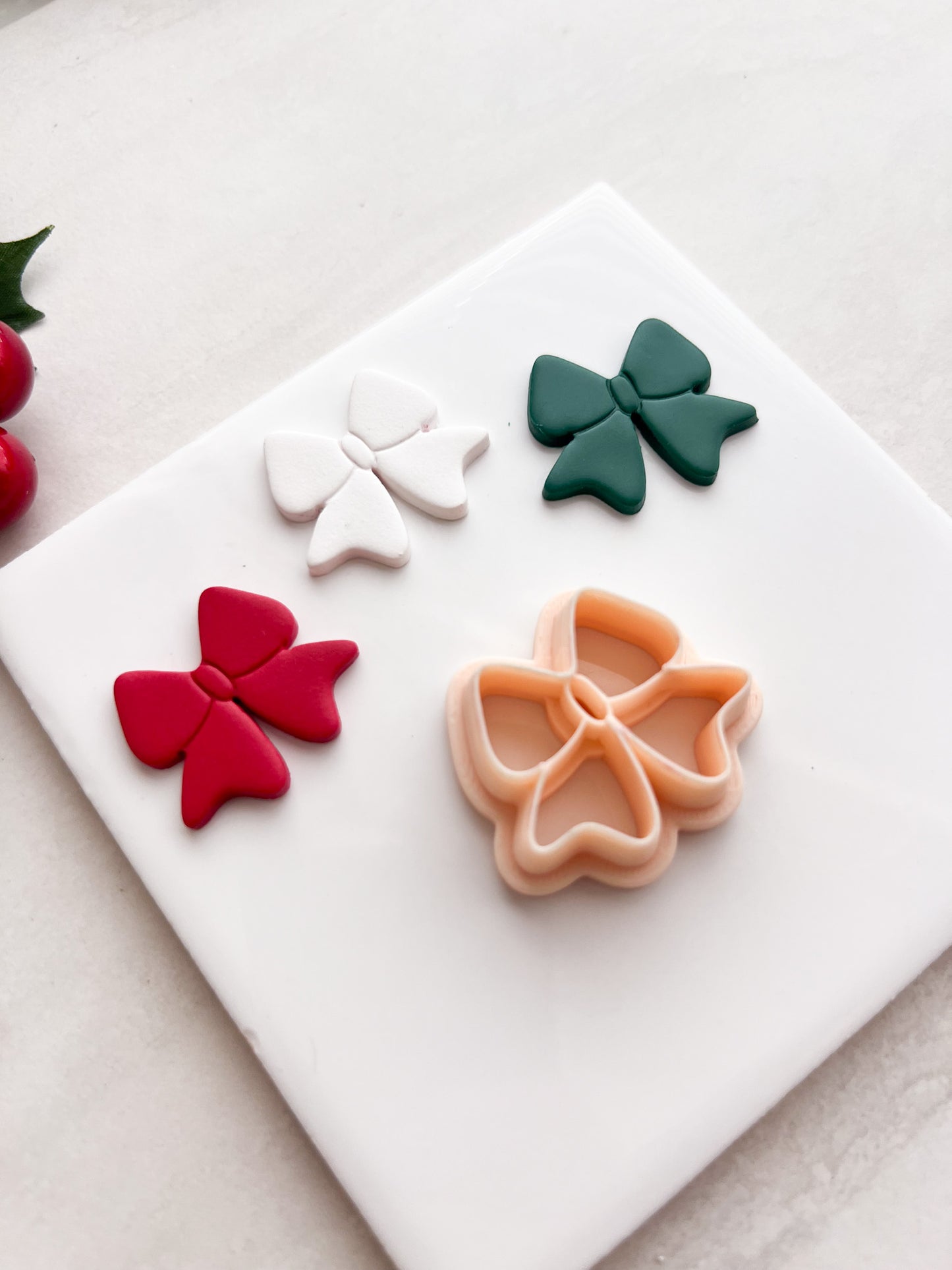 Christmas Ribbon No. 2 Clay Cutter | Christmas Ribbon No. 2 Polymer Clay Cutter for DIY Elegant Holiday Earrings Festive Jewelry and Handmade Accessories