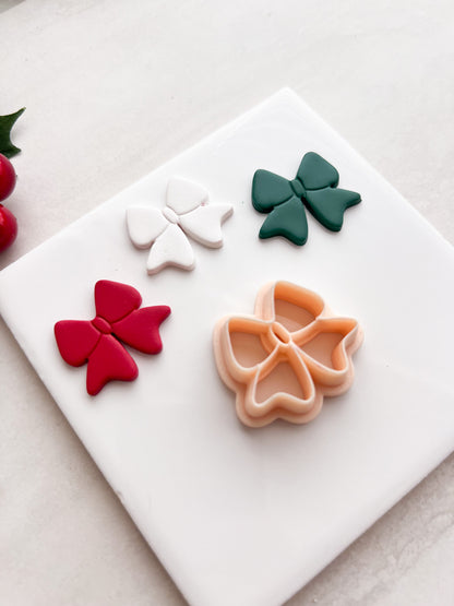 Christmas Ribbon No. 2 Clay Cutter | Christmas Ribbon No. 2 Polymer Clay Cutter for DIY Elegant Holiday Earrings Festive Jewelry and Handmade Accessories