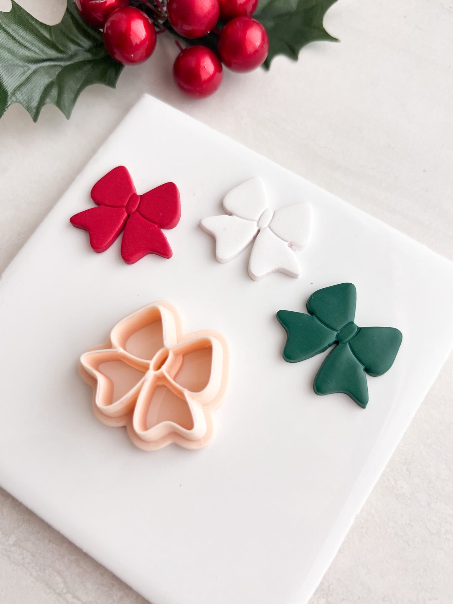 Christmas Ribbon No. 2 Clay Cutter | Christmas Ribbon No. 2 Polymer Clay Cutter for DIY Elegant Holiday Earrings Festive Jewelry and Handmade Accessories