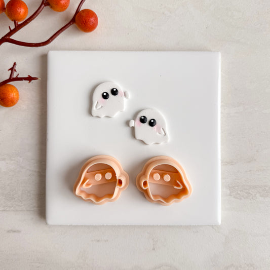 2025 Cute Floating Ghost No. 2 | Embossed Spooky Theme Polymer Clay Cutter Halloween Fall Cozy