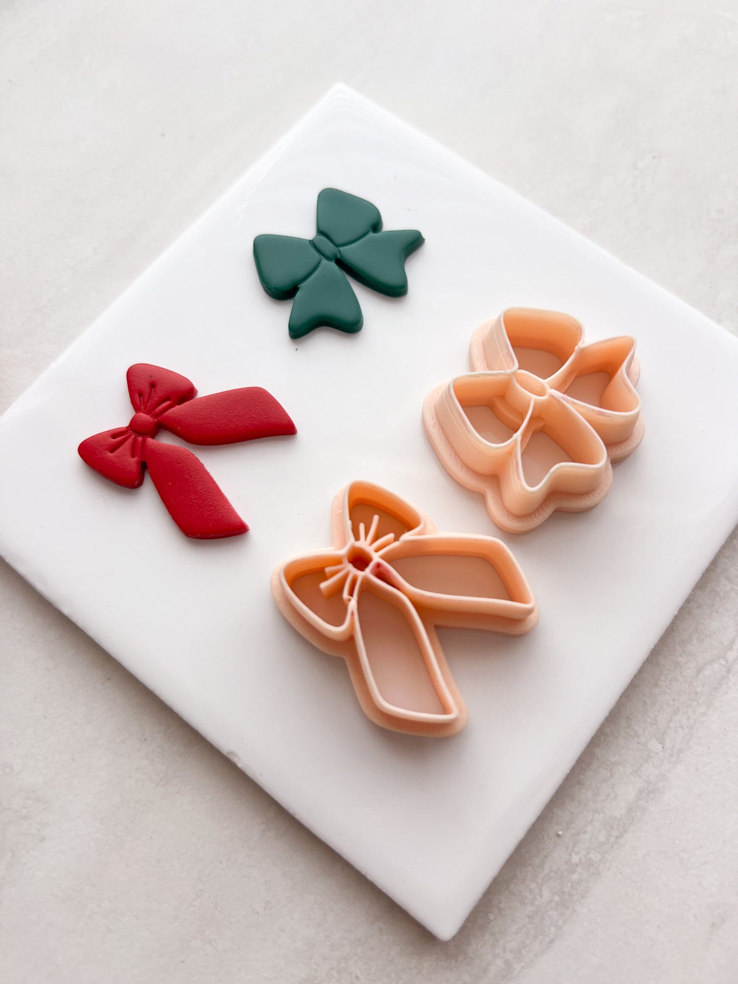 Christmas Ribbon Pair Clay Cutter | Christmas Ribbon Polymer Clay Cutter Pair for DIY Holiday Earrings Elegant Jewelry and Seasonal Accessories
