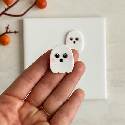 2025 Extremely Cute Rounded Ghost | Embossed Spooky Theme Polymer Clay Cutter Halloween Fall Cozy