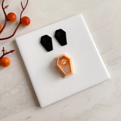 2025 Cat Coffin | Cat Shape Dracula Spooky Polymer Clay Cutter Halloween Fall Animal Shapes