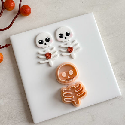 2025 Rib Cage and Skull | Embossed Spooky Theme Polymer Clay Cutter Halloween Fall Cozy Scary