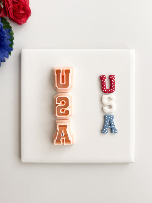 USA Letters Clay Cutter | USA Letters Polymer Clay Cutter for DIY Patriotic Earrings Fourth of July Jewelry and Handmade American Accessories