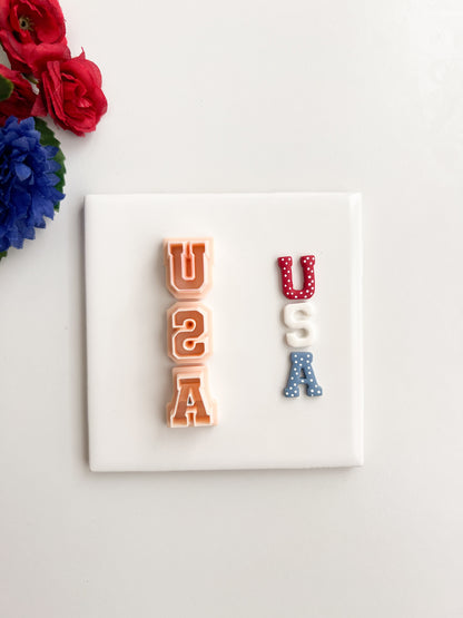 USA Letters Clay Cutter | USA Letters Polymer Clay Cutter for DIY Patriotic Earrings Fourth of July Jewelry and Handmade American Accessories