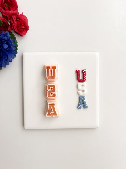 USA Letters Clay Cutter | USA Letters Polymer Clay Cutter for DIY Patriotic Earrings Fourth of July Jewelry and Handmade American Accessories