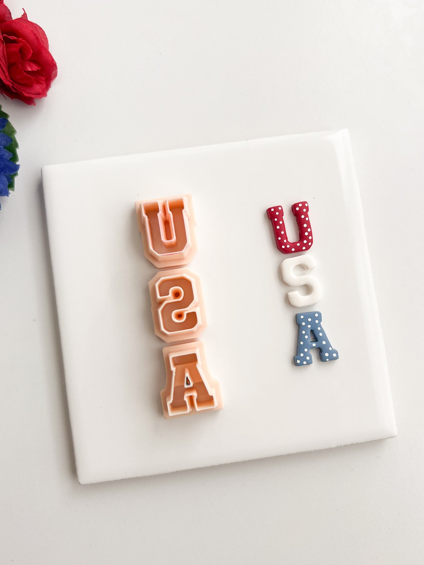USA Letters Clay Cutter | USA Letters Polymer Clay Cutter for DIY Patriotic Earrings Fourth of July Jewelry and Handmade American Accessories