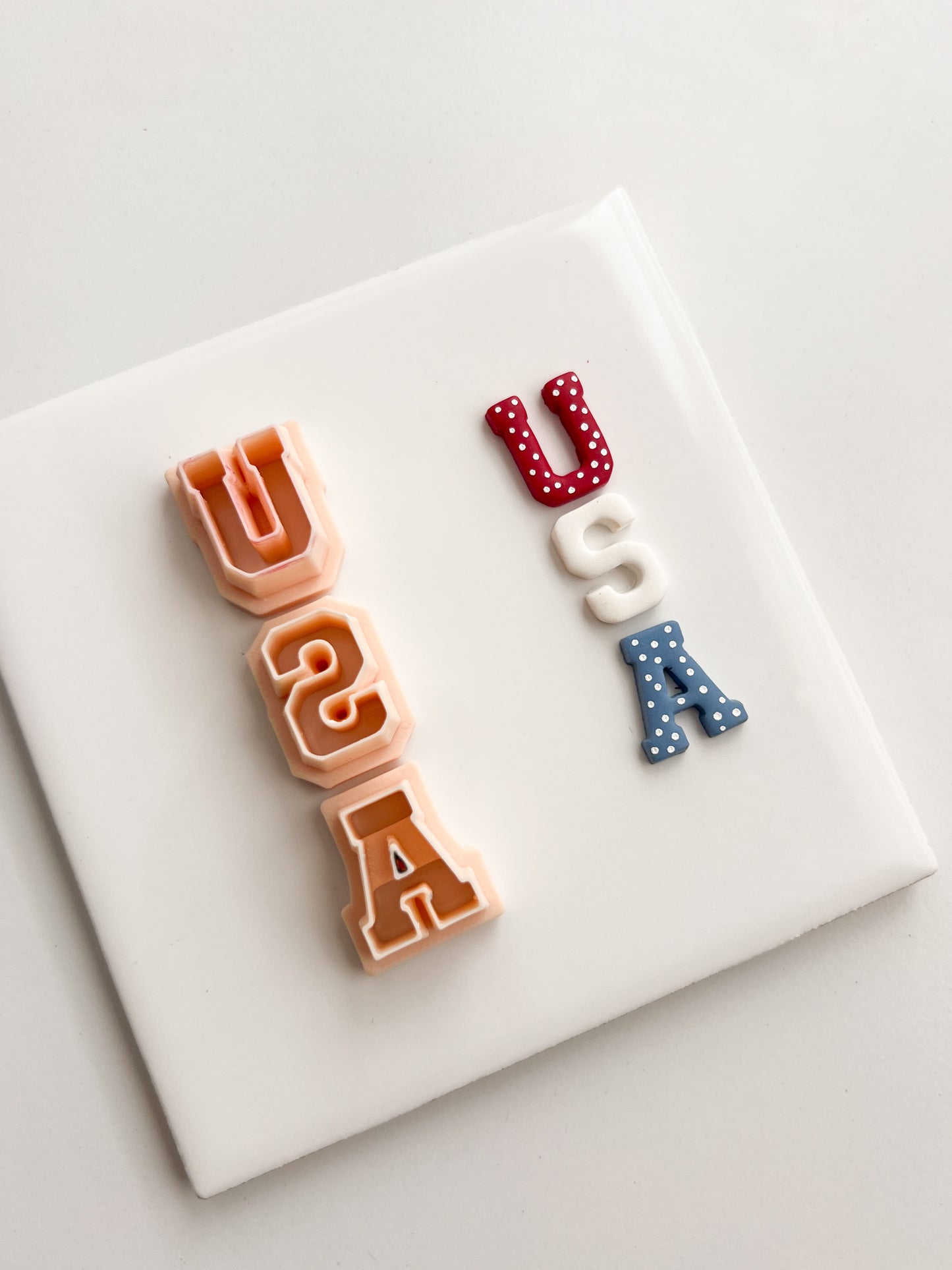 USA Letters Clay Cutter | USA Letters Polymer Clay Cutter for DIY Patriotic Earrings Fourth of July Jewelry and Handmade American Accessories