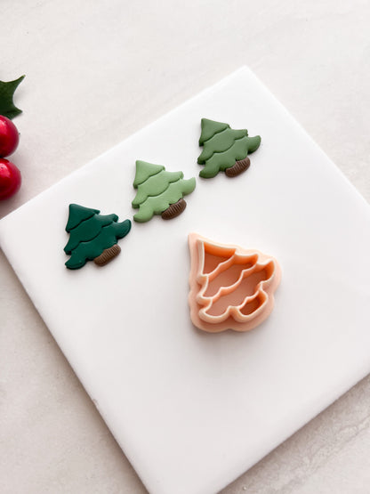Wavy Tree No. 2 Clay Cutter | Wavy Tree No. 2 Polymer Clay Cutter for DIY Christmas Earrings Holiday Jewelry and Handmade Winter Accessories