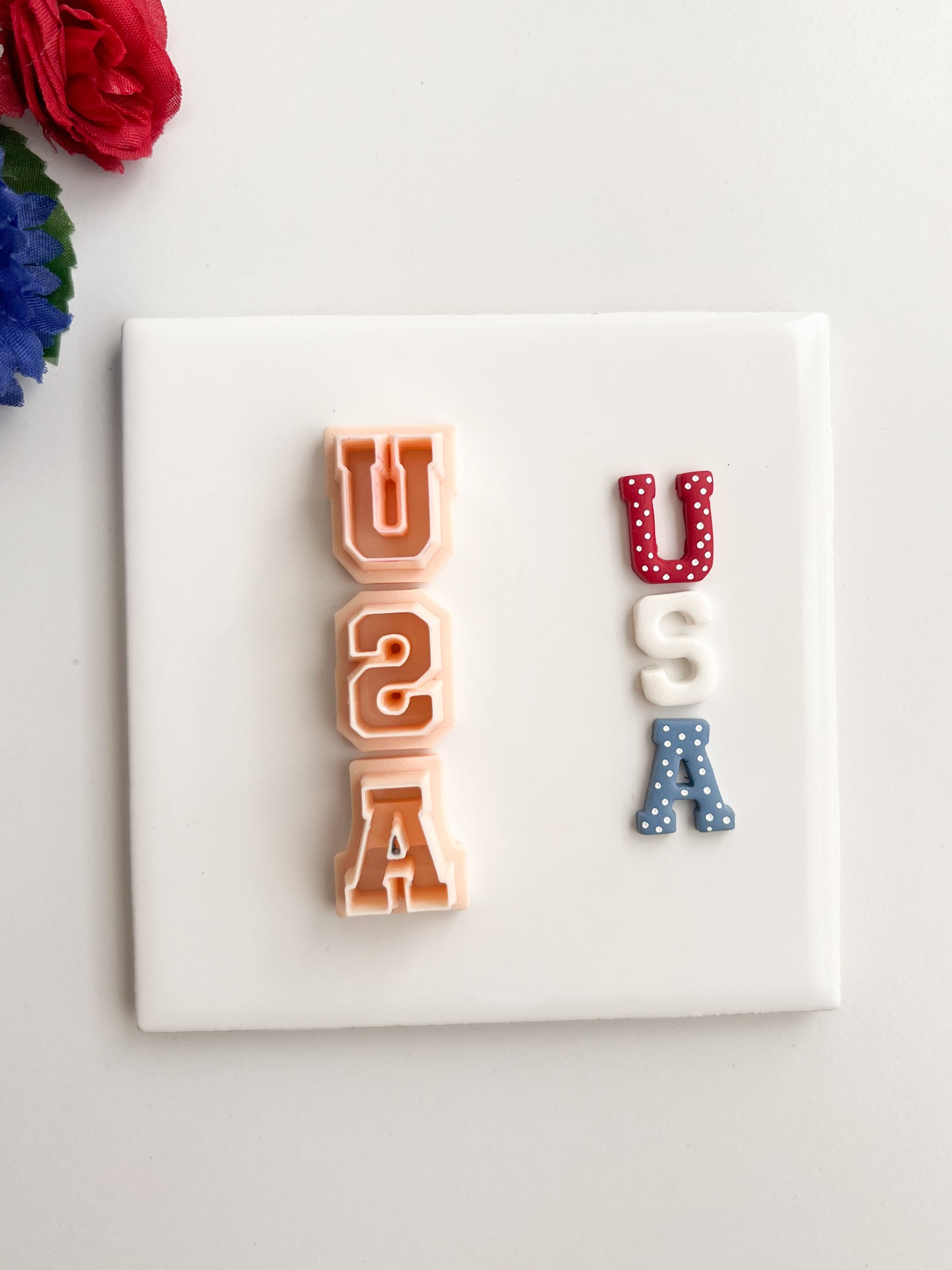 USA Letters Clay Cutter | USA Letters Polymer Clay Cutter for DIY Patriotic Earrings Fourth of July Jewelry and Handmade American Accessories