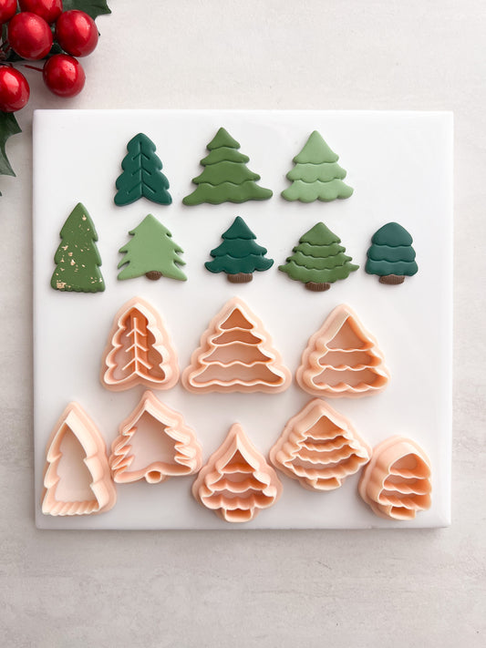 8 Tree Set | 8 Tree Set Polymer Clay Cutter for DIY Holiday Earrings Christmas-Themed Jewelry and Handmade Festive Accessories