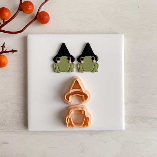 2025 Magical Frog | Embossed Spooky Theme Polymer Clay Cutter Halloween Fall Cozy Scary