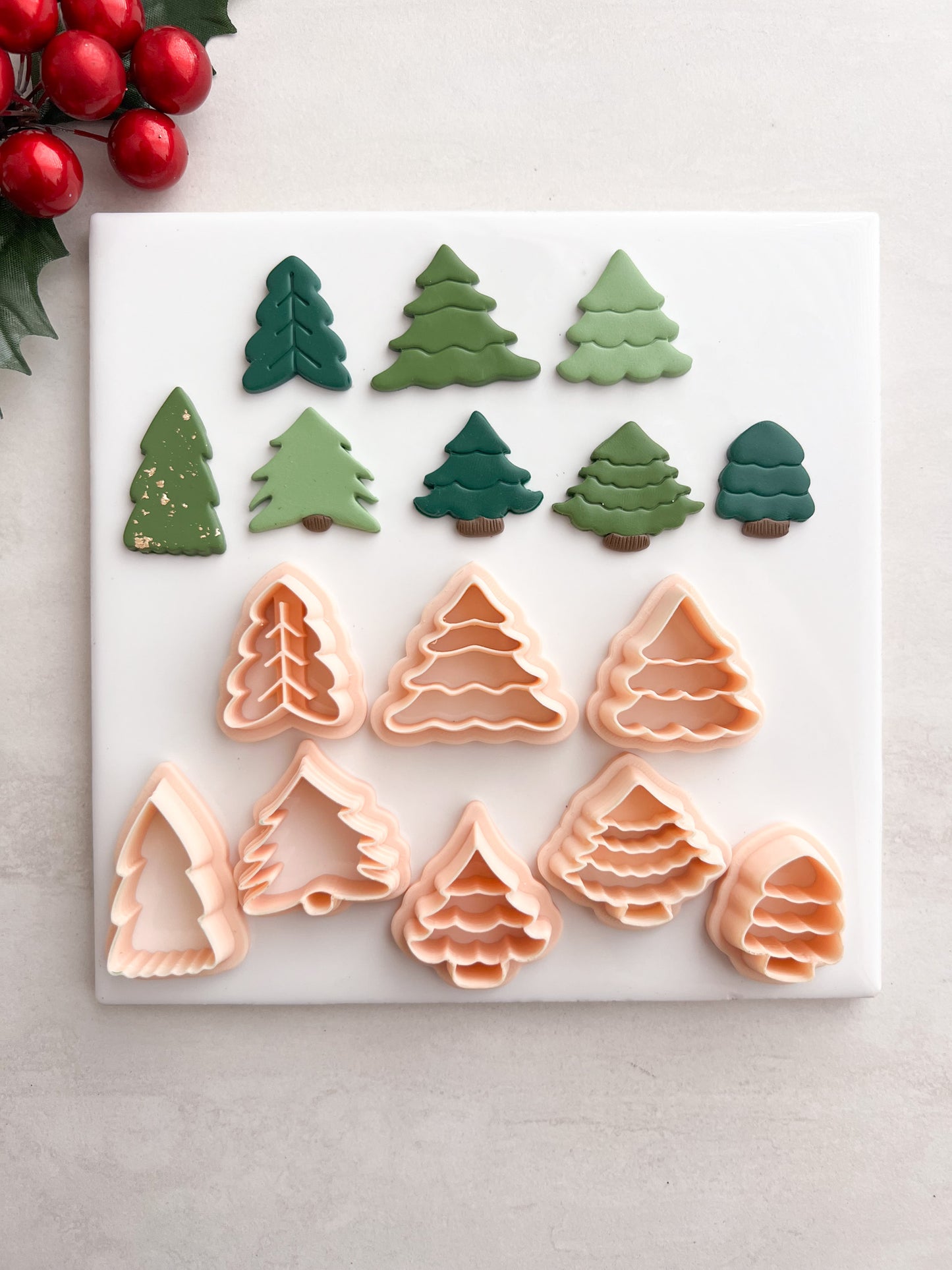 8 Tree Set | 8 Tree Set Polymer Clay Cutter for DIY Holiday Earrings Christmas-Themed Jewelry and Handmade Festive Accessories