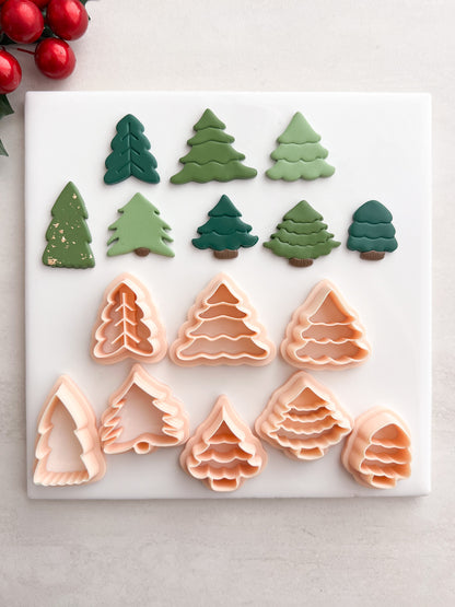 8 Tree Set | 8 Tree Set Polymer Clay Cutter for DIY Holiday Earrings Christmas-Themed Jewelry and Handmade Festive Accessories