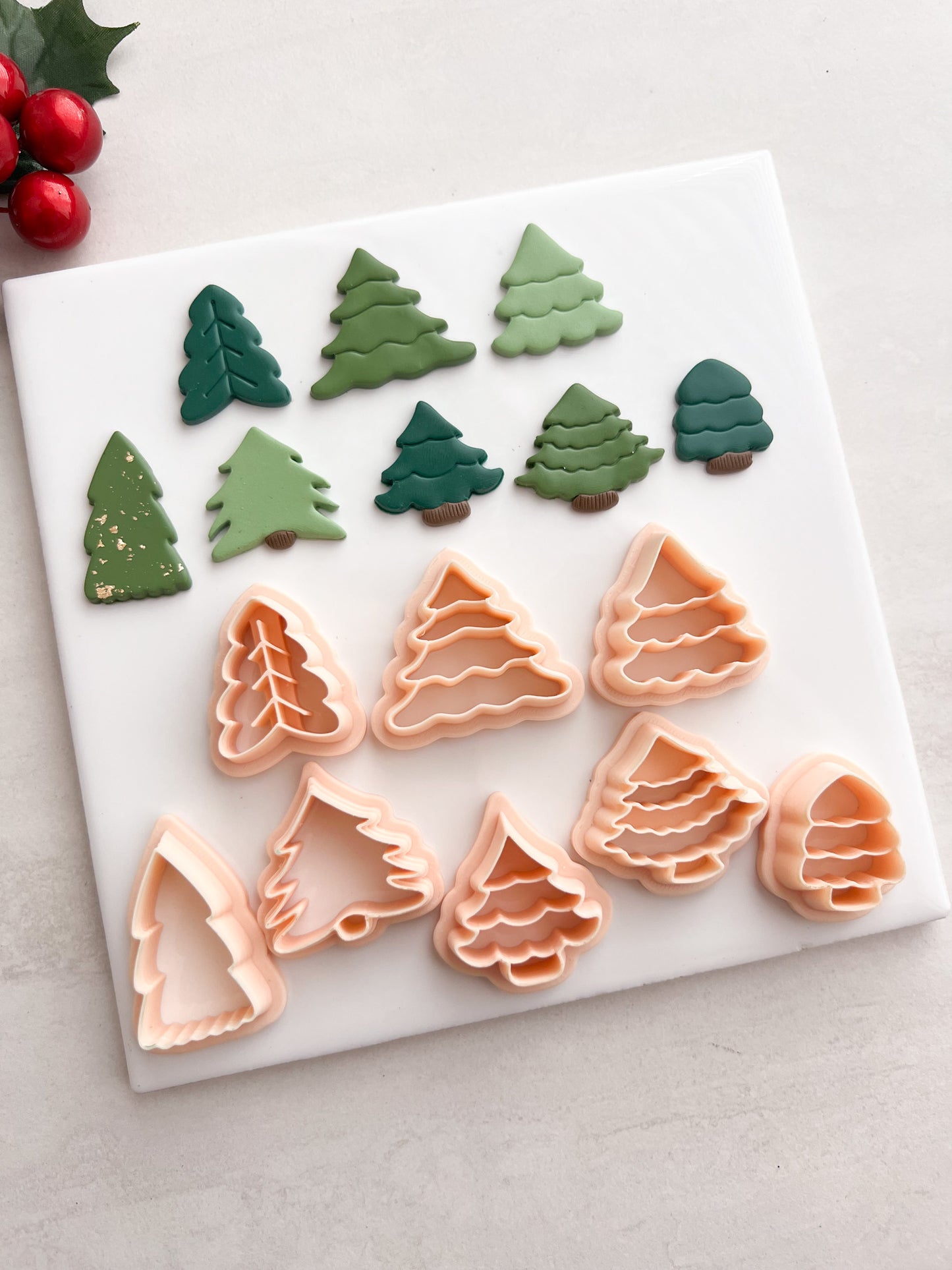 8 Tree Set | 8 Tree Set Polymer Clay Cutter for DIY Holiday Earrings Christmas-Themed Jewelry and Handmade Festive Accessories