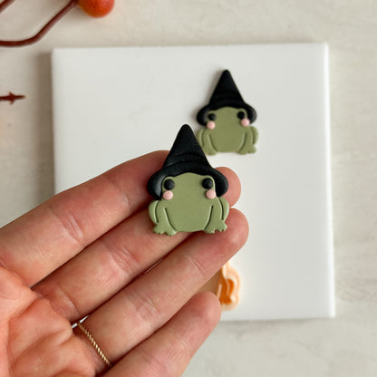 2025 Magical Frog | Embossed Spooky Theme Polymer Clay Cutter Halloween Fall Cozy Scary