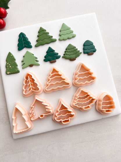 8 Tree Set | 8 Tree Set Polymer Clay Cutter for DIY Holiday Earrings Christmas-Themed Jewelry and Handmade Festive Accessories