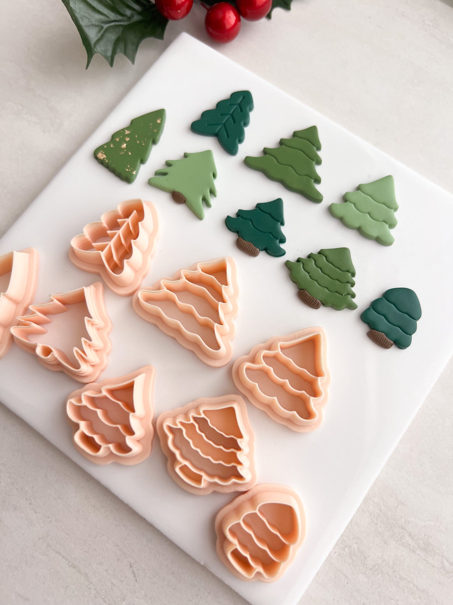 8 Tree Set | 8 Tree Set Polymer Clay Cutter for DIY Holiday Earrings Christmas-Themed Jewelry and Handmade Festive Accessories