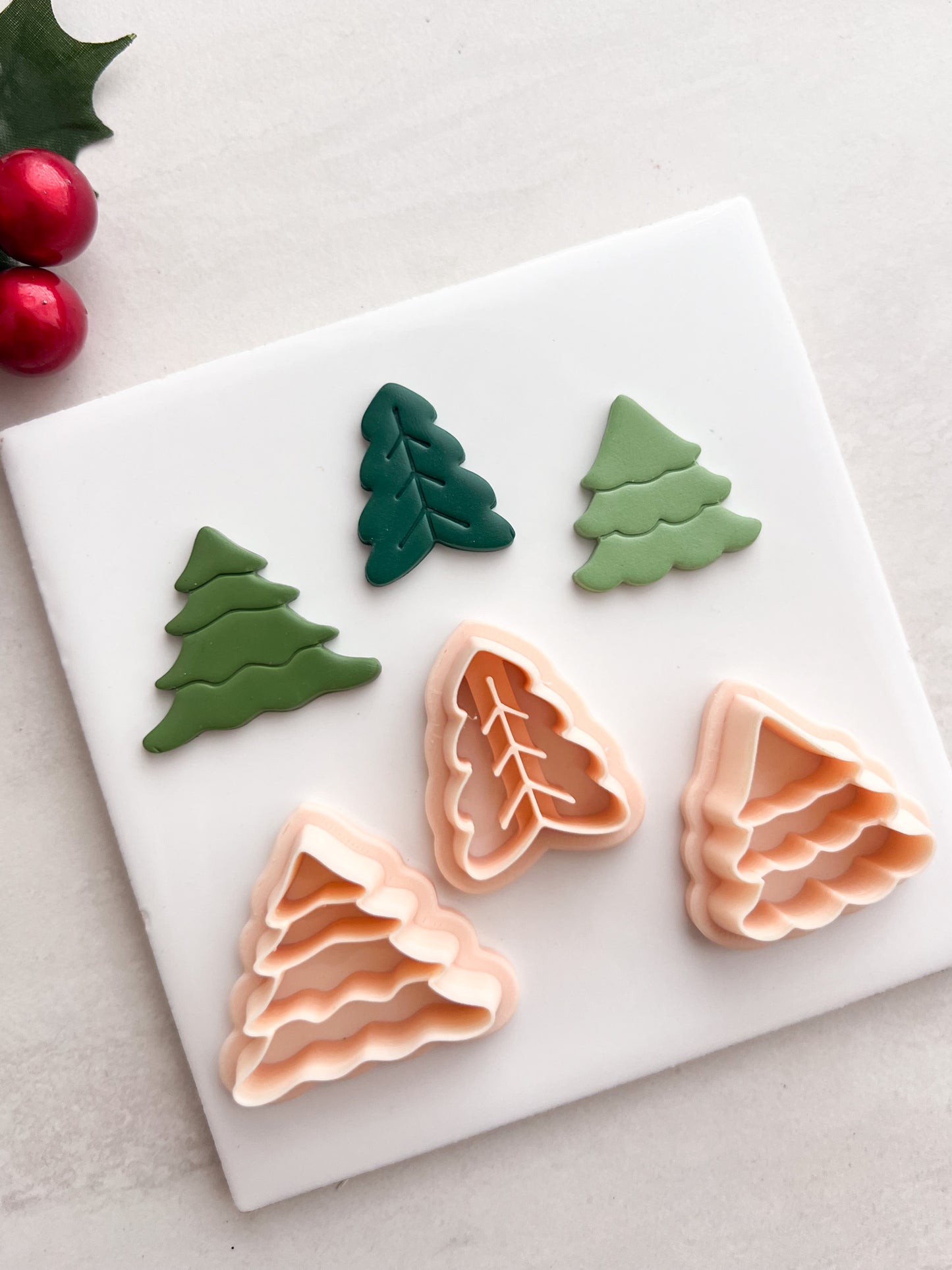 Christmas Tree Trio No. 3 Clay Cutters | Christmas Tree Trio No. 3 Polymer Clay Cutters for DIY Holiday Earrings Christmas-Themed Jewelry and Handmade Winter Accessories