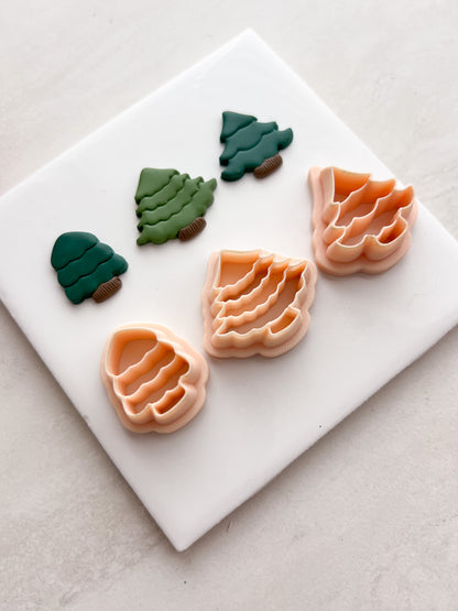 Christmas Tree Trio No. 4 Clay Cutters | Christmas Tree Trio No. 4 Polymer Clay Cutters for DIY Holiday Earrings Festive-Themed Jewelry and Handmade Christmas Accessories