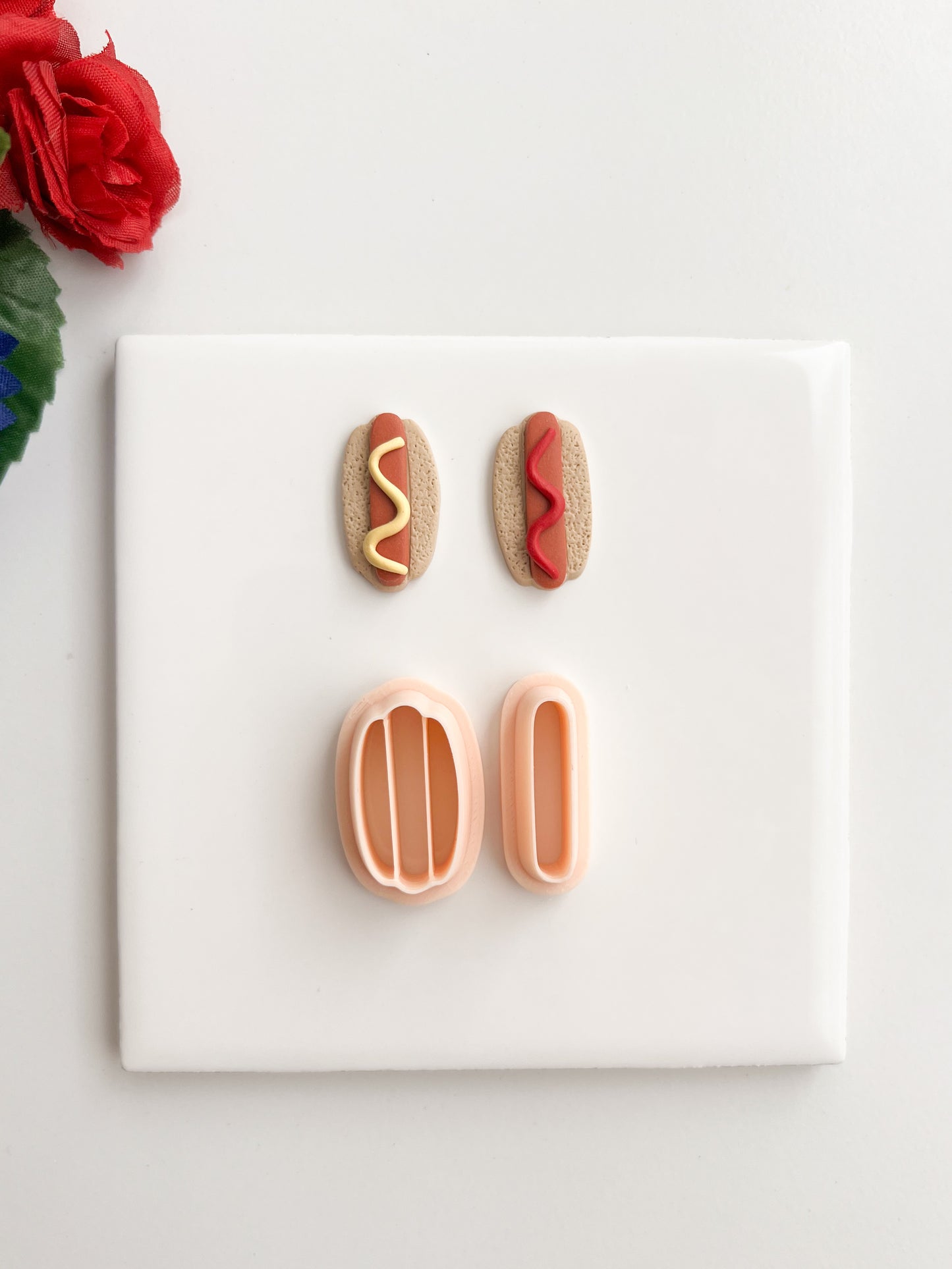 Hotdog Clay Cutter | Hotdog Polymer Clay Cutter for DIY Food Earrings Snack Jewelry and Handmade Fast-Food Accessories