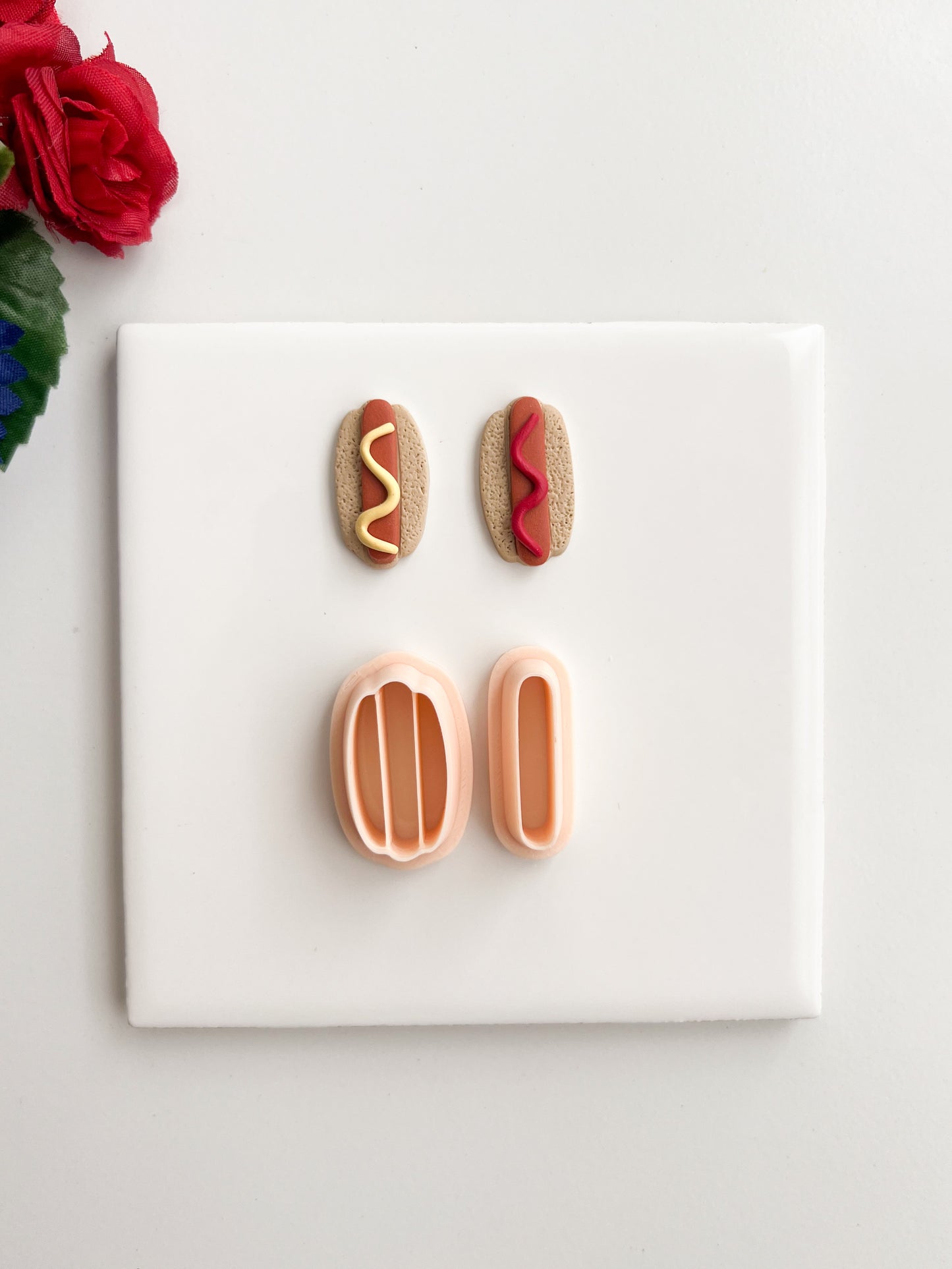 Hotdog Clay Cutter | Hotdog Polymer Clay Cutter for DIY Food Earrings Snack Jewelry and Handmade Fast-Food Accessories