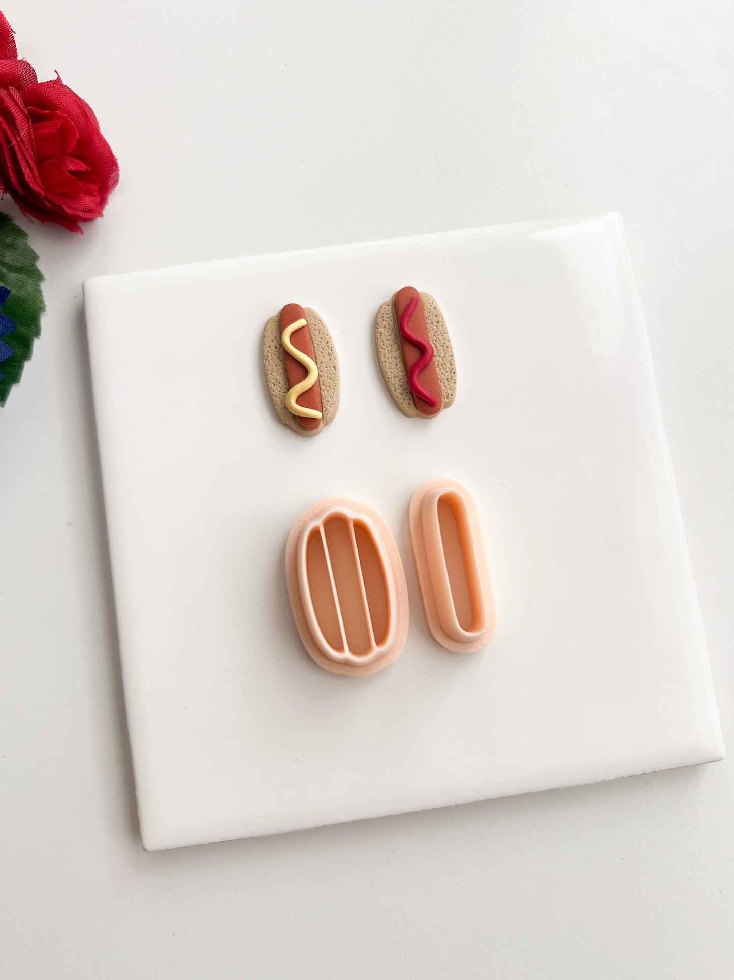 Hotdog Clay Cutter | Hotdog Polymer Clay Cutter for DIY Food Earrings Snack Jewelry and Handmade Fast-Food Accessories