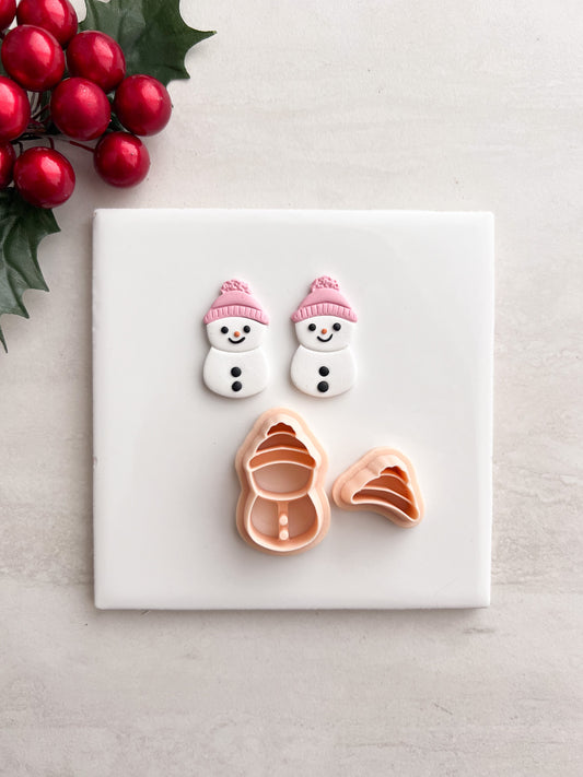 Snowman No. 5 Clay Cutter | Snowman No. 5 Polymer Clay Cutter for DIY Winter Earrings Festive Jewelry and Handmade Christmas Accessories