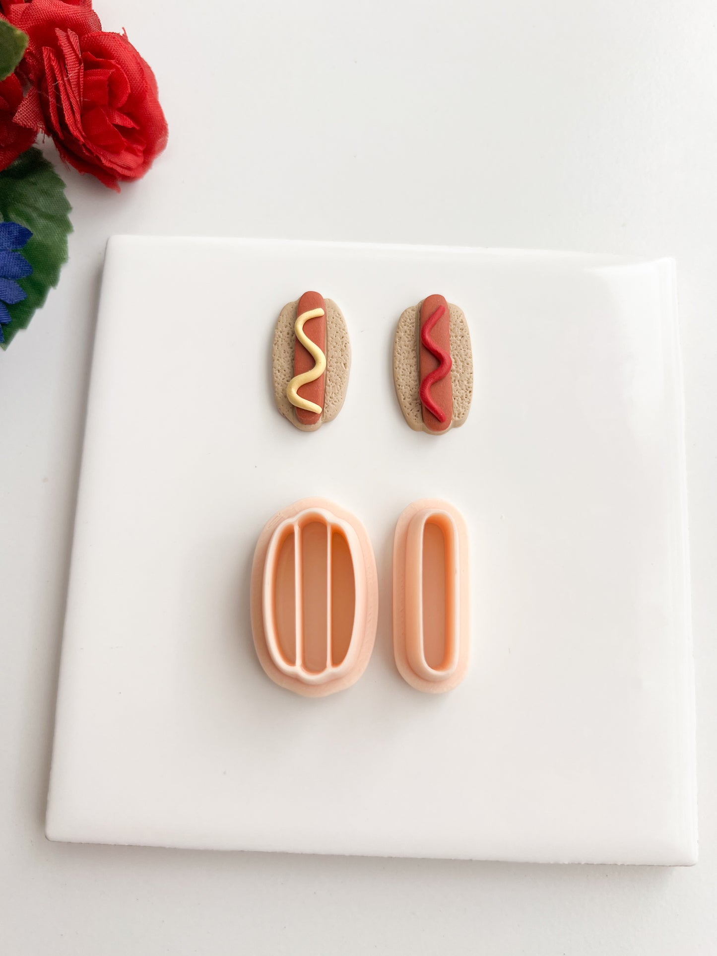 Hotdog Clay Cutter | Hotdog Polymer Clay Cutter for DIY Food Earrings Snack Jewelry and Handmade Fast-Food Accessories