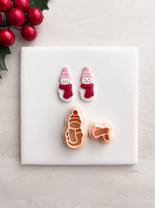 Snowman No. 3 Clay Cutter | Snowman No. 3 Polymer Clay Cutter for DIY Winter Earrings Cute Jewelry and Handmade Christmas Accessories