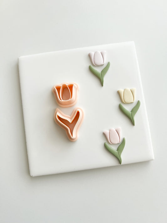 Tulip No. 2 Clay Cutter | Tulip No. 2 Polymer Clay Cutter for DIY Floral Earrings Spring-Themed Jewelry and Handmade Elegant Accessories
