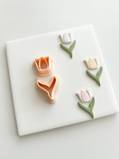 Tulip No. 2 Clay Cutter | Tulip No. 2 Polymer Clay Cutter for DIY Floral Earrings Spring-Themed Jewelry and Handmade Elegant Accessories