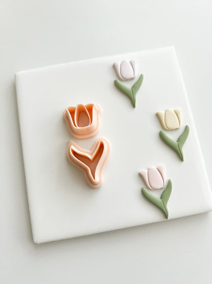 Tulip No. 2 Clay Cutter | Tulip No. 2 Polymer Clay Cutter for DIY Floral Earrings Spring-Themed Jewelry and Handmade Elegant Accessories