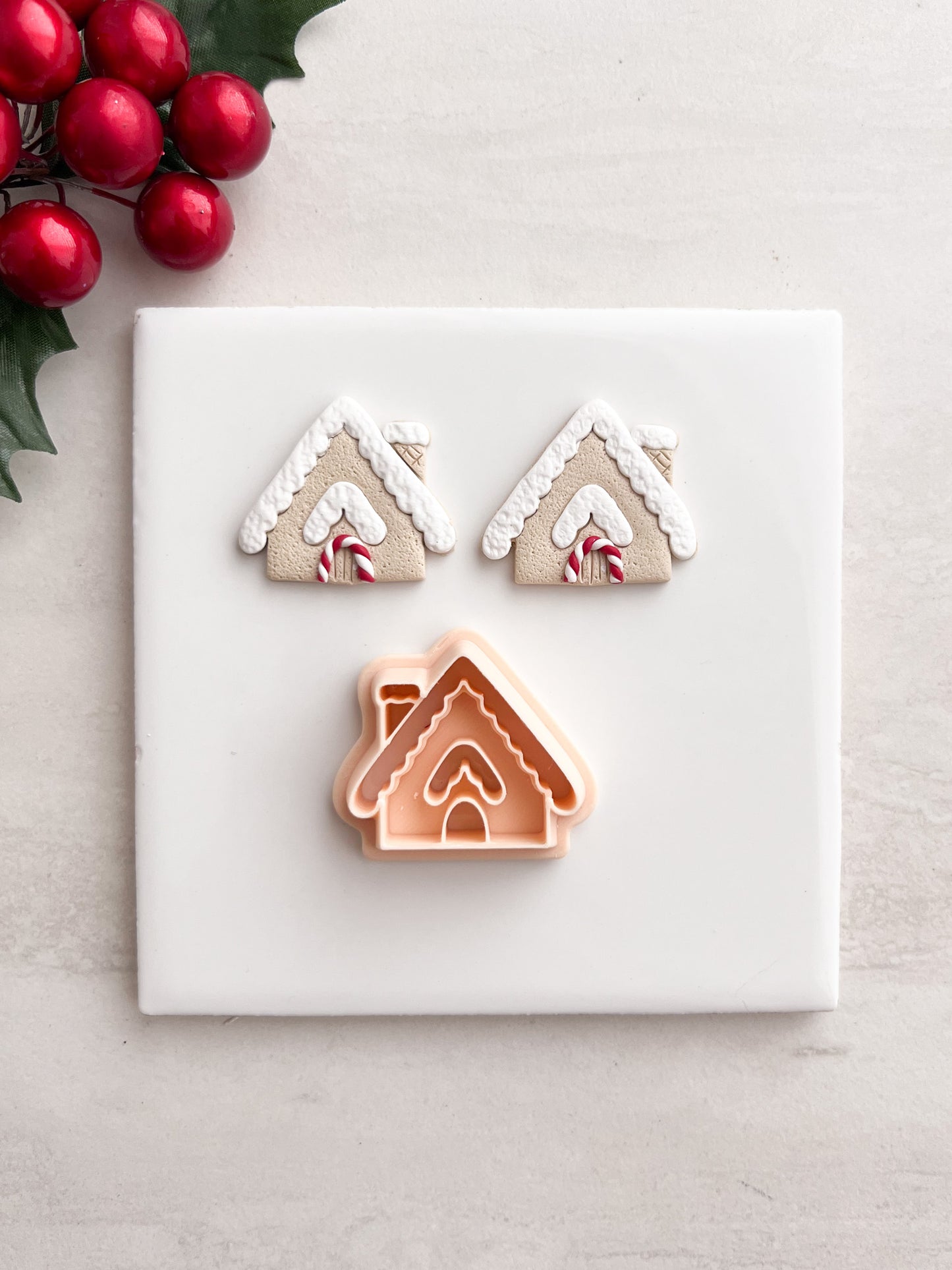 Gingerbread House No. 3 Clay Cutter | Gingerbread House No. 3 Polymer Clay Cutter for DIY Christmas Earrings Festive Jewelry and Handmade Holiday Accessories