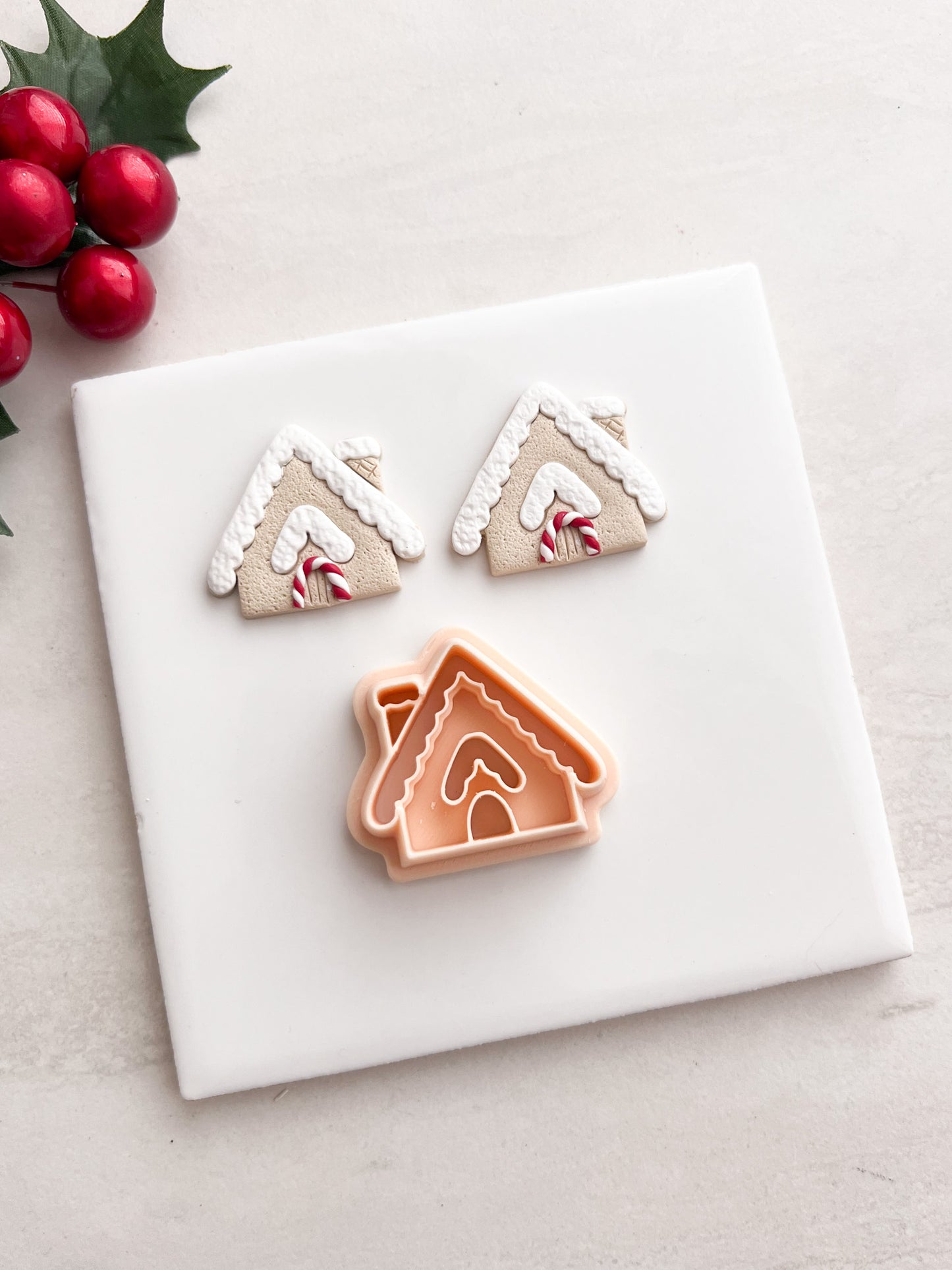 Gingerbread House No. 3 Clay Cutter | Gingerbread House No. 3 Polymer Clay Cutter for DIY Christmas Earrings Festive Jewelry and Handmade Holiday Accessories